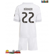 Camisa de Futebol Real Madrid Antonio Rudiger #22 Equipamento Principal Infantil 2025-26 Manga Curta (+ Calças curtas)